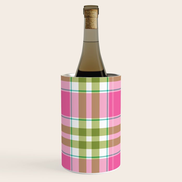 Pink Green Madras Plaid Wine Chiller Gallery Image 2
