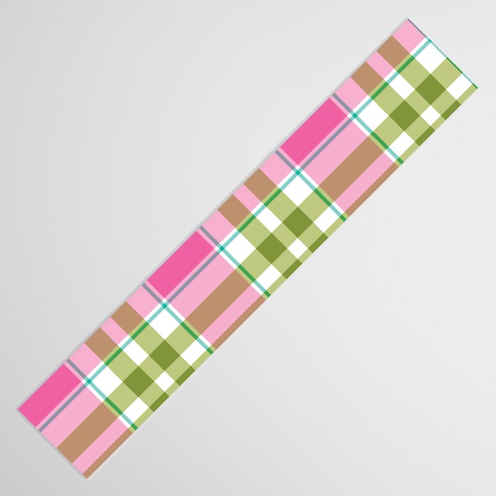 Pink Green Madras Plaid Table Runner Gallery Image 3