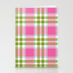 Pink Green Madras Plaid Stationery Card Gallery Image 2