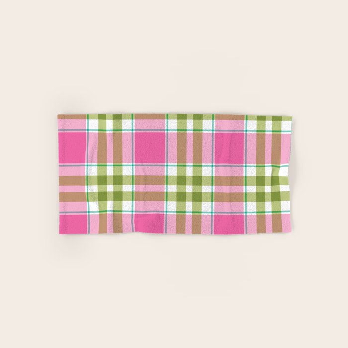 Pink Green Madras Plaid Towels Gallery Image 1