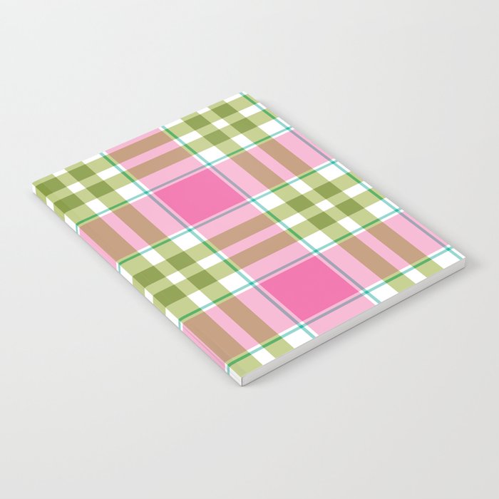 Pink Green Madras Plaid Notebook Gallery Image 1