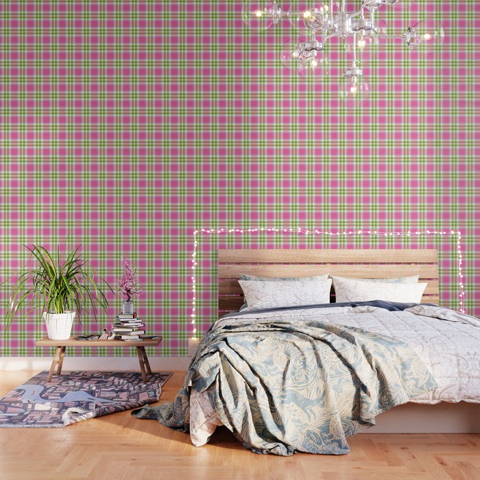 Pink Green Madras Plaid Wallpaper Gallery Image 3