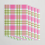 Pink Green Madras Plaid Wrapping Paper Gallery Image 3