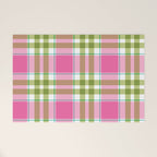 Pink Green Madras Plaid Welcome Mat Gallery Image 1