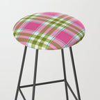 Pink Green Madras Plaid Stool Gallery Image 2
