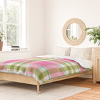 Pink Green Madras Plaid Duvet Cover Gallery Image 2