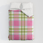 Pink Green Madras Plaid Duvet Cover Gallery Image 6