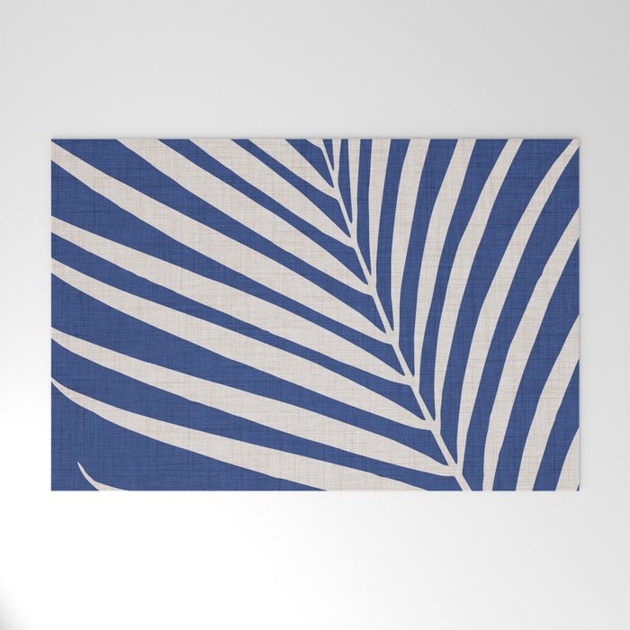 Indigo Palm Minimal Botanical Welcome Mat Gallery Image 1