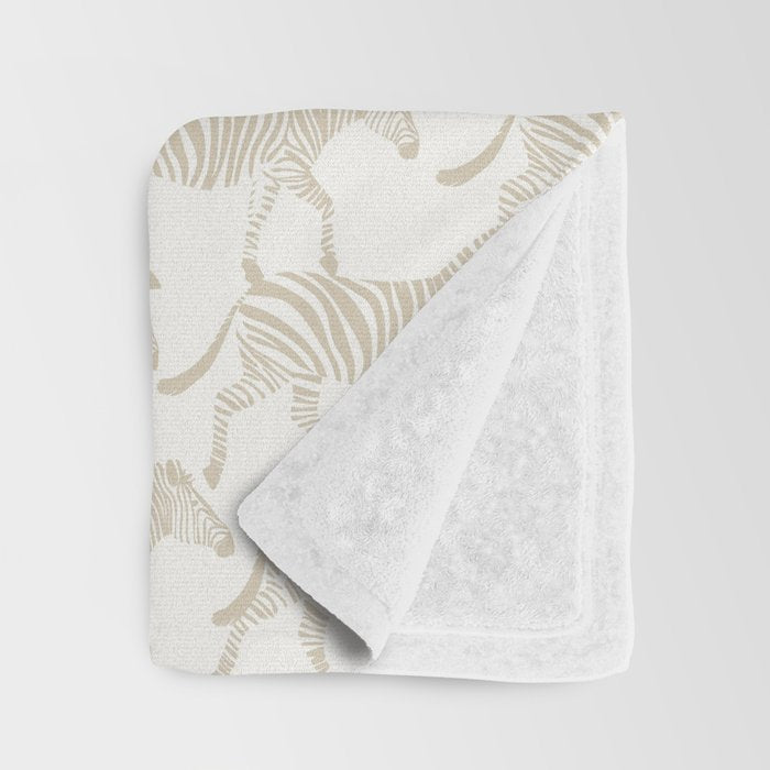 Zebras in tan Throw Blanket Gallery Image 3