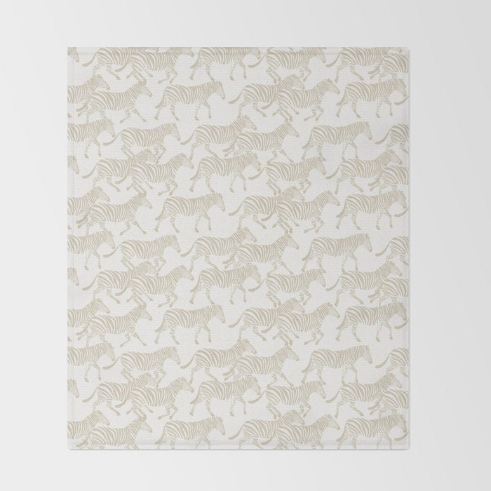 Zebras in tan Throw Blanket Gallery Image 2