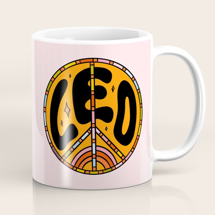Leo Peace Sign Coffee Mug Gallery Image 1