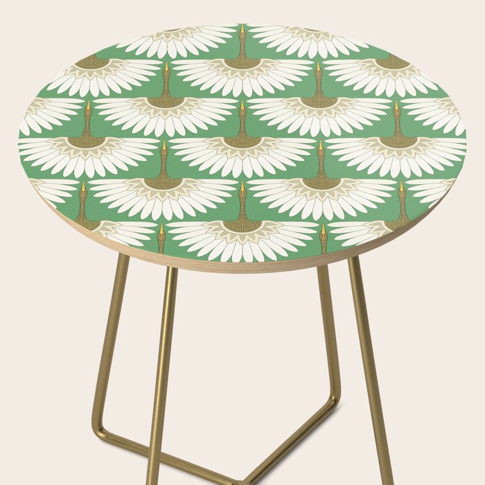 art deco cranes green Side Table Gallery Image 2