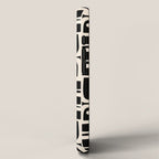 Mid Century Modern Piquet Abstract Multi Pattern in Black and Almond Cream iPhone Case Gallery Image 2