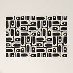 Mid Century Modern Piquet Abstract Multi Pattern in Black and Almond Cream Welcome Mat Gallery Image 1