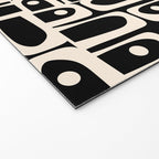 Mid Century Modern Piquet Abstract Multi Pattern in Black and Almond Cream Welcome Mat Gallery Image 2