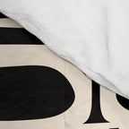 Mid Century Modern Piquet Abstract Multi Pattern in Black and Almond Cream Comforter Gallery Image 4