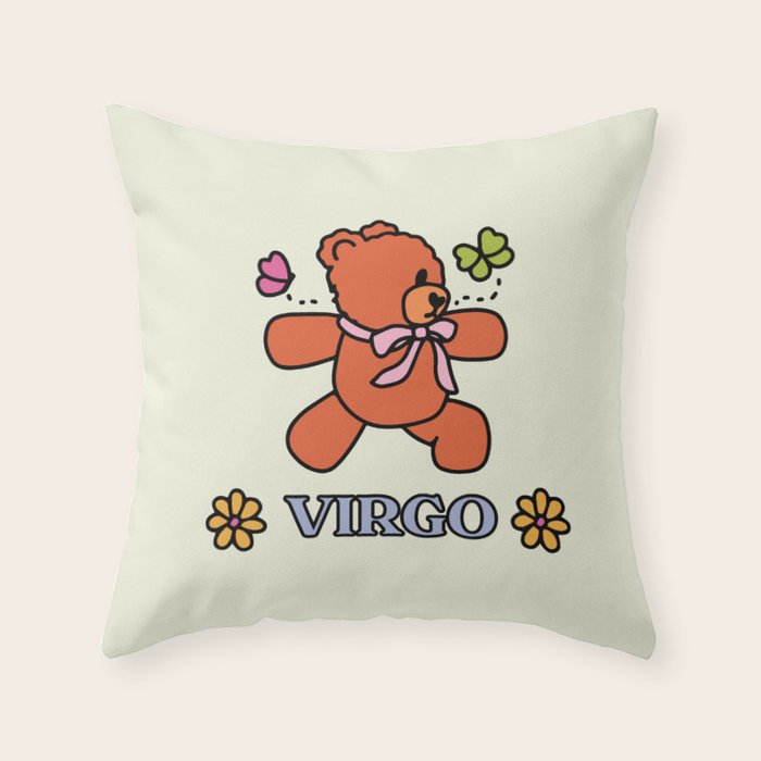 Virgo Teddy Bear Throw Pillow Gallery Image 6