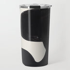 Mid Century Modern Minimalist Abstract Art Brush Strokes Black & White Ink Art Maze Travel Mug Gallery Image 1