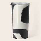 Mid Century Modern Minimalist Abstract Art Brush Strokes Black & White Ink Art Maze Travel Mug Gallery Image 3