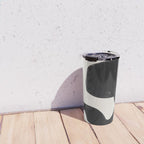 Mid Century Modern Minimalist Abstract Art Brush Strokes Black & White Ink Art Maze Travel Mug Gallery Image 4