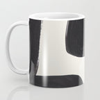 Mid Century Modern Minimalist Abstract Art Brush Strokes Black & White Ink Art Maze Coffee Mug Gallery Image 3