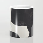 Mid Century Modern Minimalist Abstract Art Brush Strokes Black & White Ink Art Maze Coffee Mug Gallery Image 4