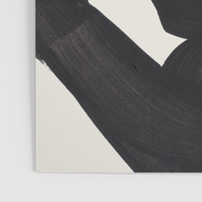 Mid Century Modern Minimalist Abstract Art Brush Strokes Black & White Ink Art Maze Poster Gallery Image 3