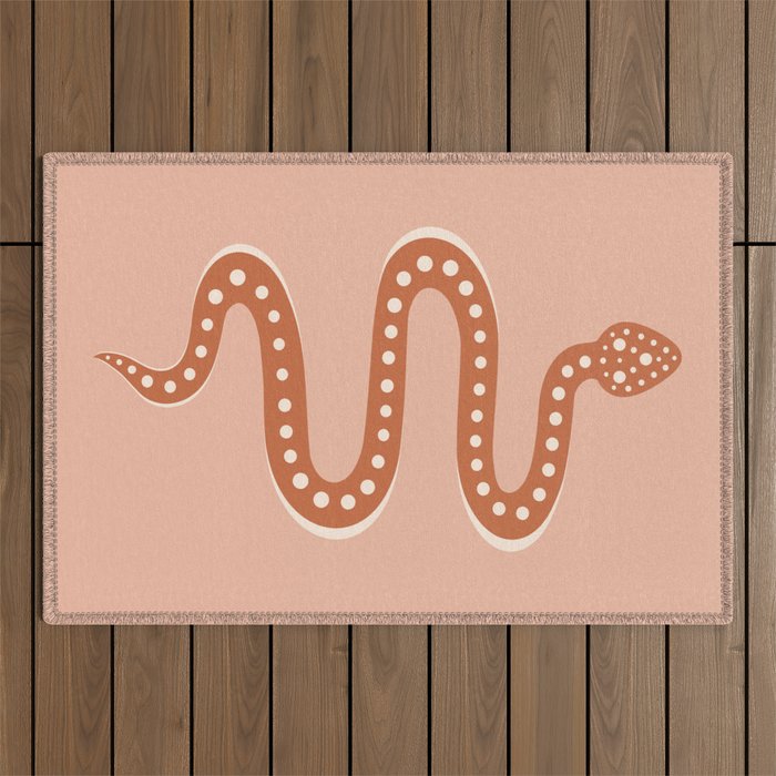 Minimal Snake - Coral & Pink Outdoor Rug Gallery Image 1