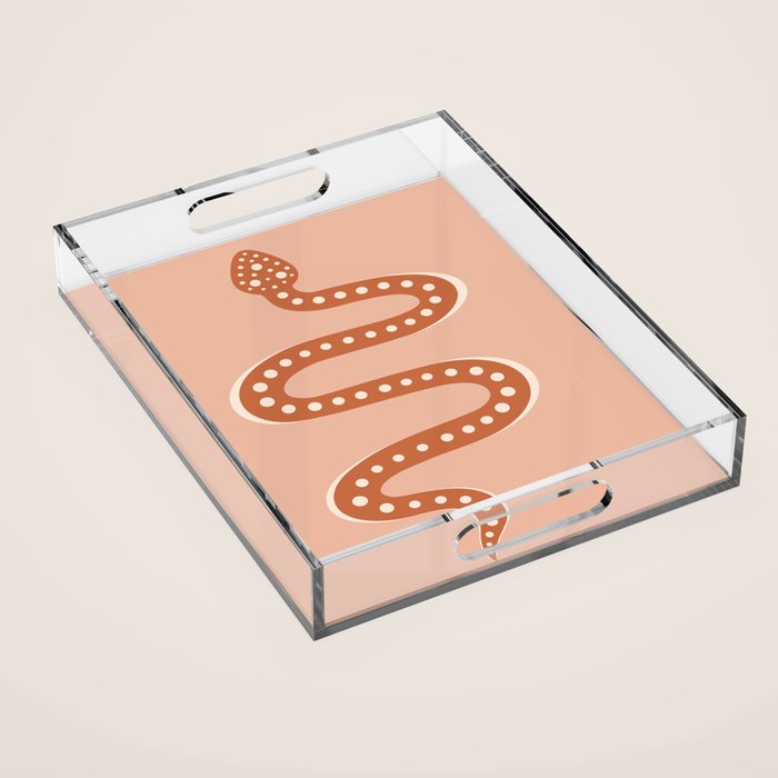 Minimal Snake - Coral & Pink Acrylic Tray Gallery Image 1