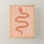 Minimal Snake - Coral & Pink Mini Art Print Gallery Image 1