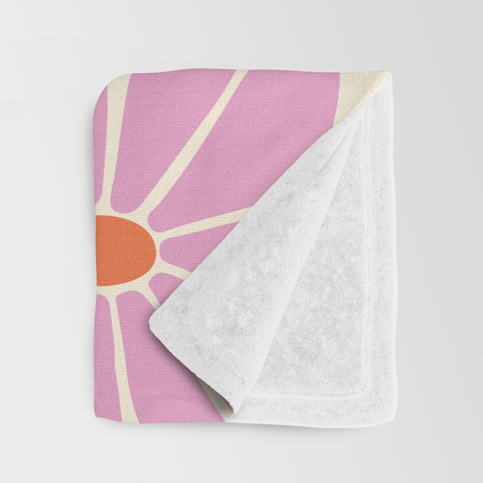 Big Daisy - Groovy Flower - Pink and Orange Throw Blanket Gallery Image 3