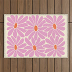 Big Daisy - Groovy Flower - Pink and Orange Outdoor Rug Gallery Image 1