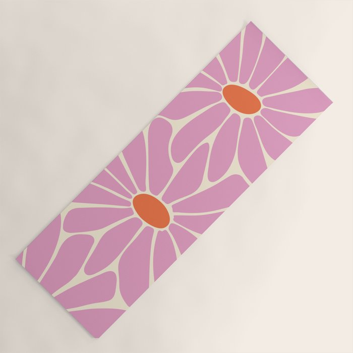 Big Daisy - Groovy Flower - Pink and Orange Yoga Mat Gallery Image 1