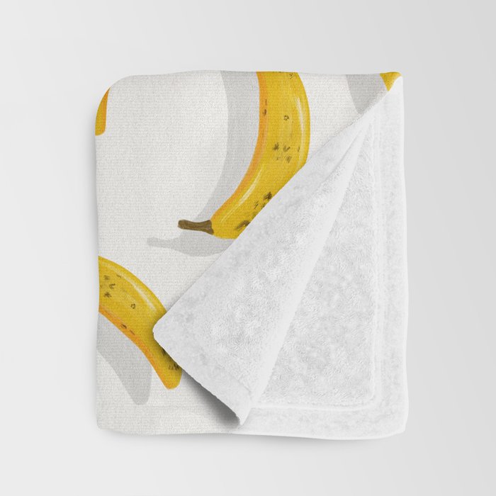 Banana Pattern - White Throw Blanket Gallery Image 3