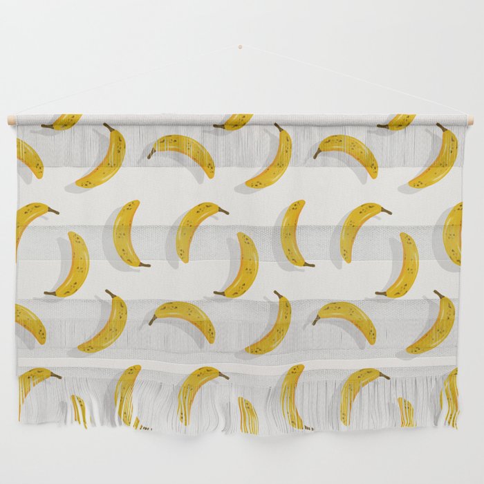 Banana Pattern - White Wall Hanging Gallery Image 1