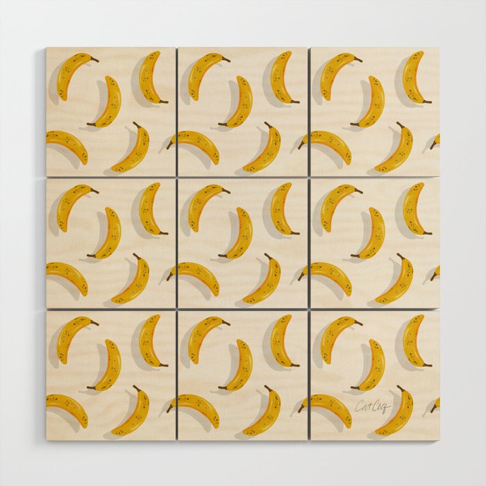 Banana Pattern - White Wood Wall Art Gallery Image 1
