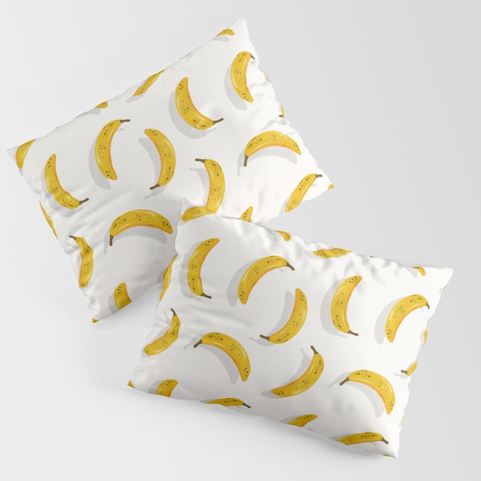 Banana Pattern - White Pillow Sham Gallery Image 3