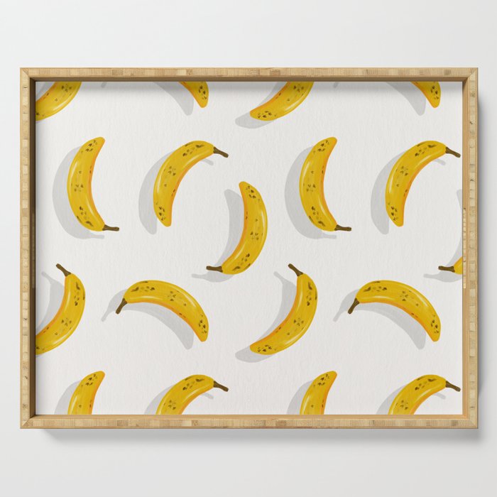 Banana Pattern - White Serving Tray Gallery Image 1