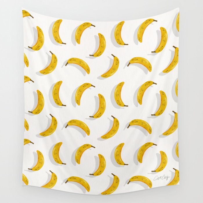 Banana Pattern - White Wall Tapestry Gallery Image 4