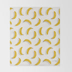 Banana Pattern - White Throw Blanket Gallery Image 2