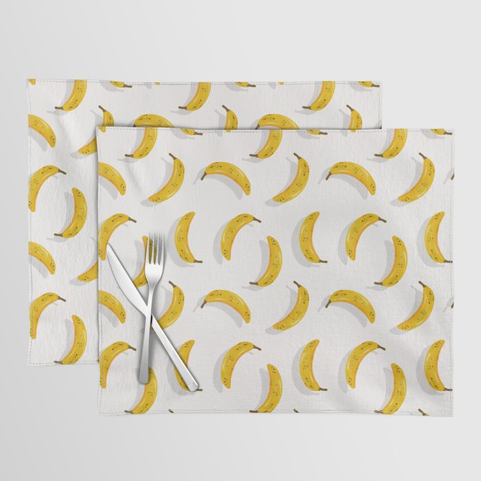 Banana Pattern - White Placemat Gallery Image 1