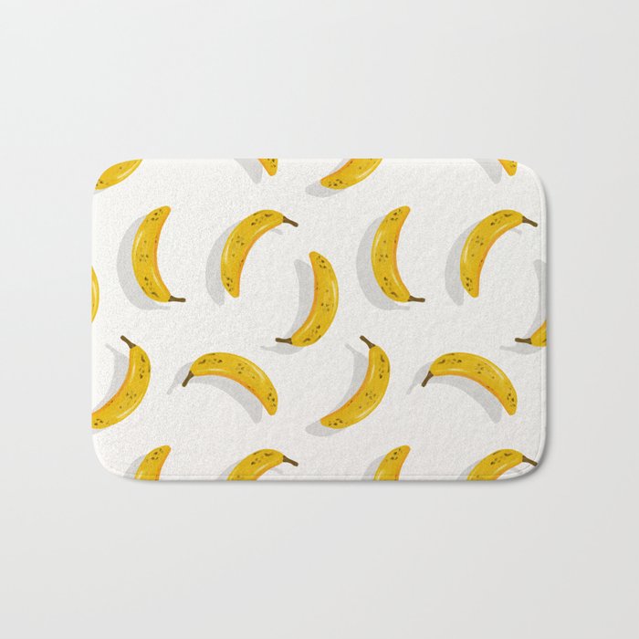 Banana Pattern - White Bath Mat Gallery Image 1