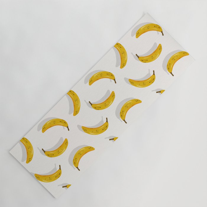 Banana Pattern - White Yoga Mat Gallery Image 1