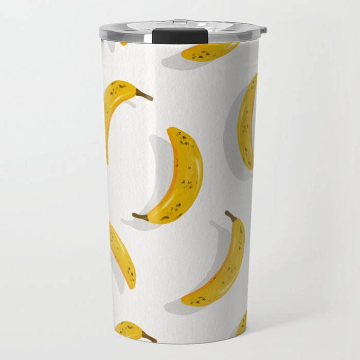 Banana Pattern - White Travel Mug Gallery Image 1