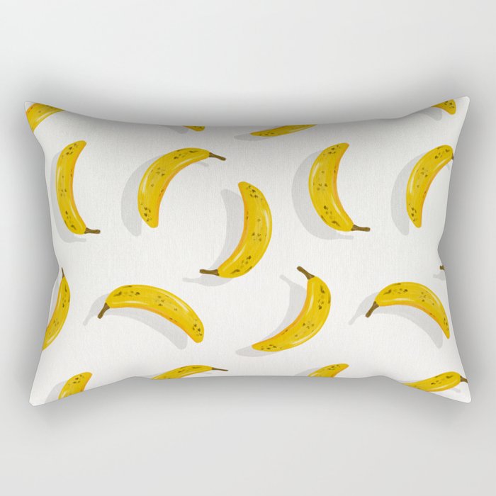 Banana Pattern - White Rectangular Pillow Gallery Image 2