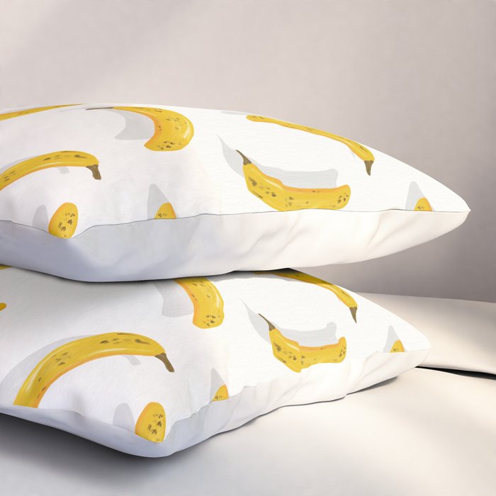 Banana Pattern - White Pillow Sham Gallery Image 3