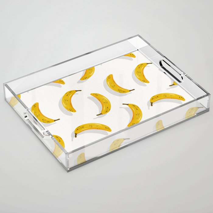 Banana Pattern - White Acrylic Tray Gallery Image 1