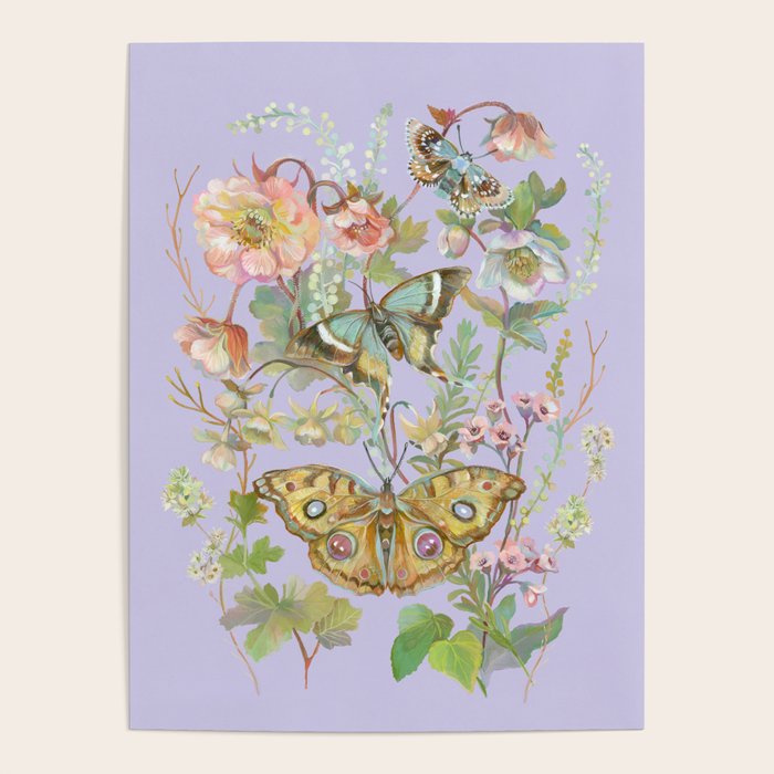 Butterfly Purple Garden Poster Gallery Image 4