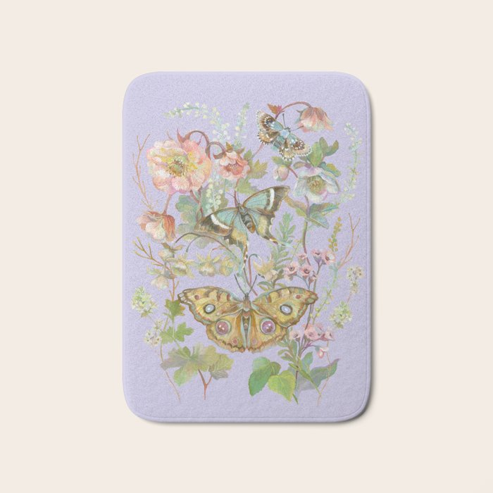 Butterfly Purple Garden Bath Mat Gallery Image 1