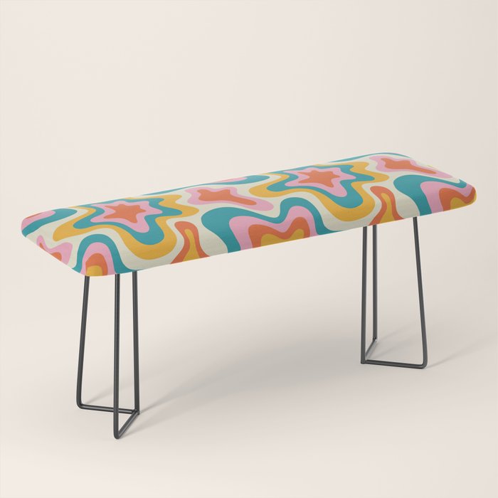 Colorful psychedelic hippie tie dye art pattern Bench Gallery Image 1